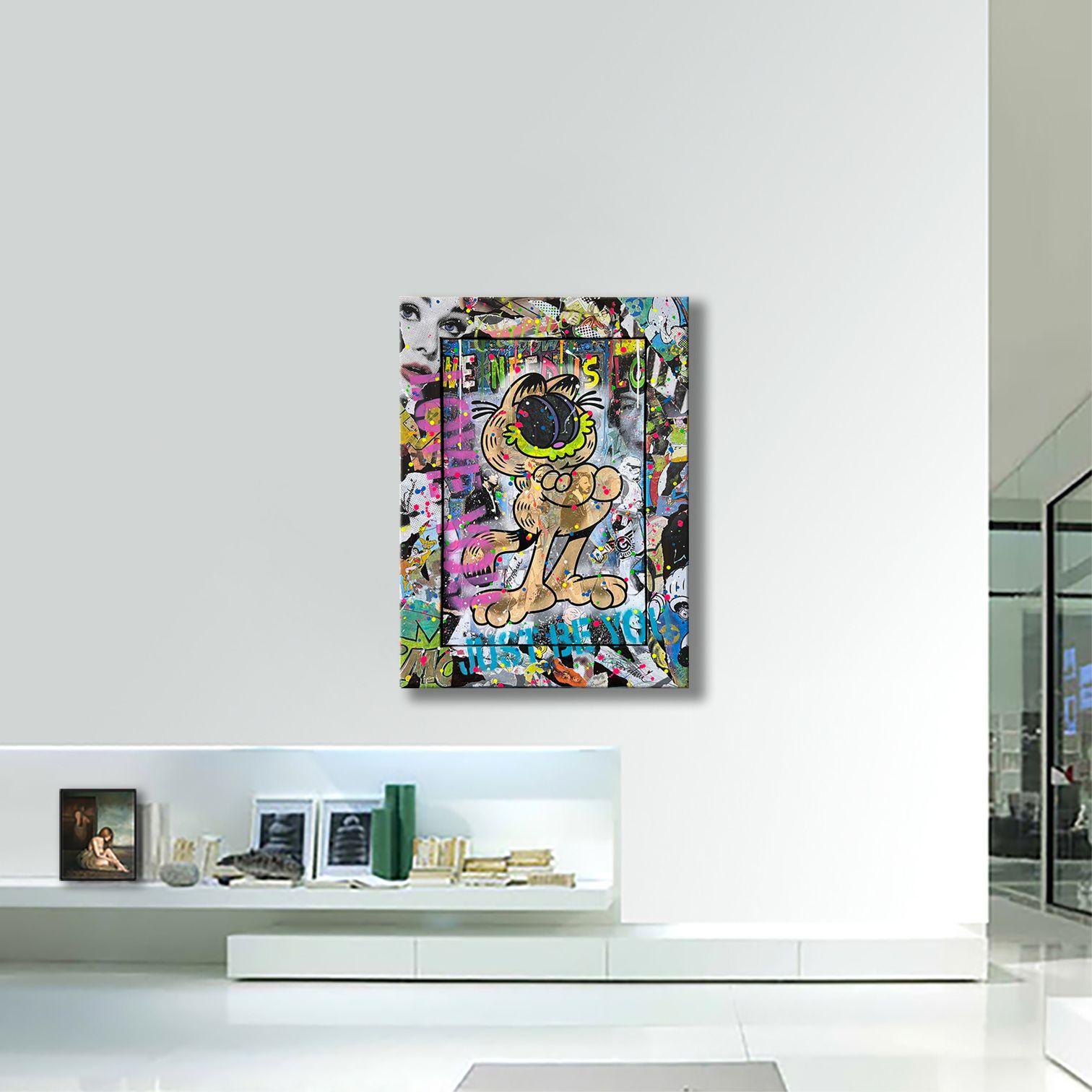 Garfield Attitude, Painting, Acrylic on Canvas For Sale 3