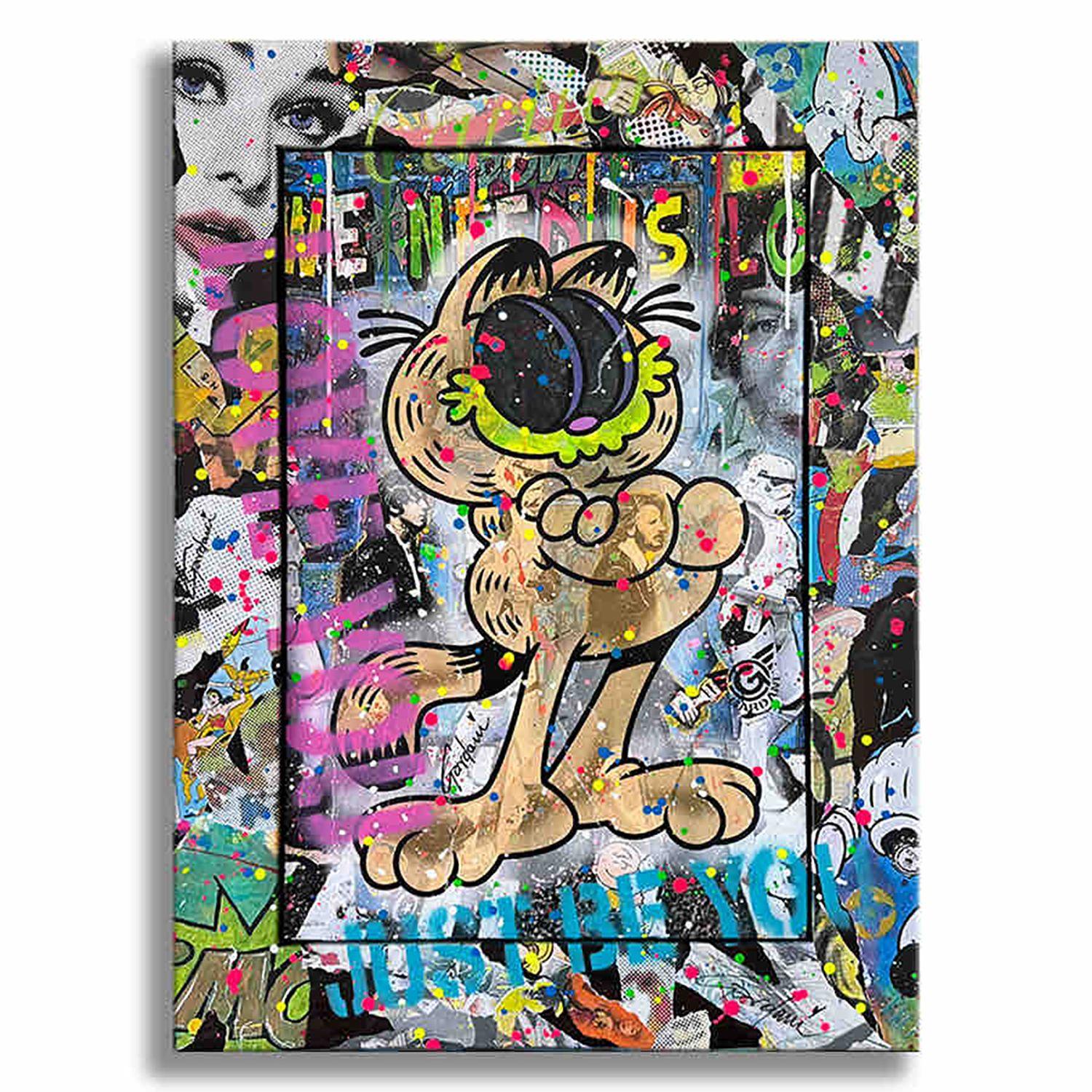 Garfield Attitude, Painting, Acrylic on Canvas For Sale 4