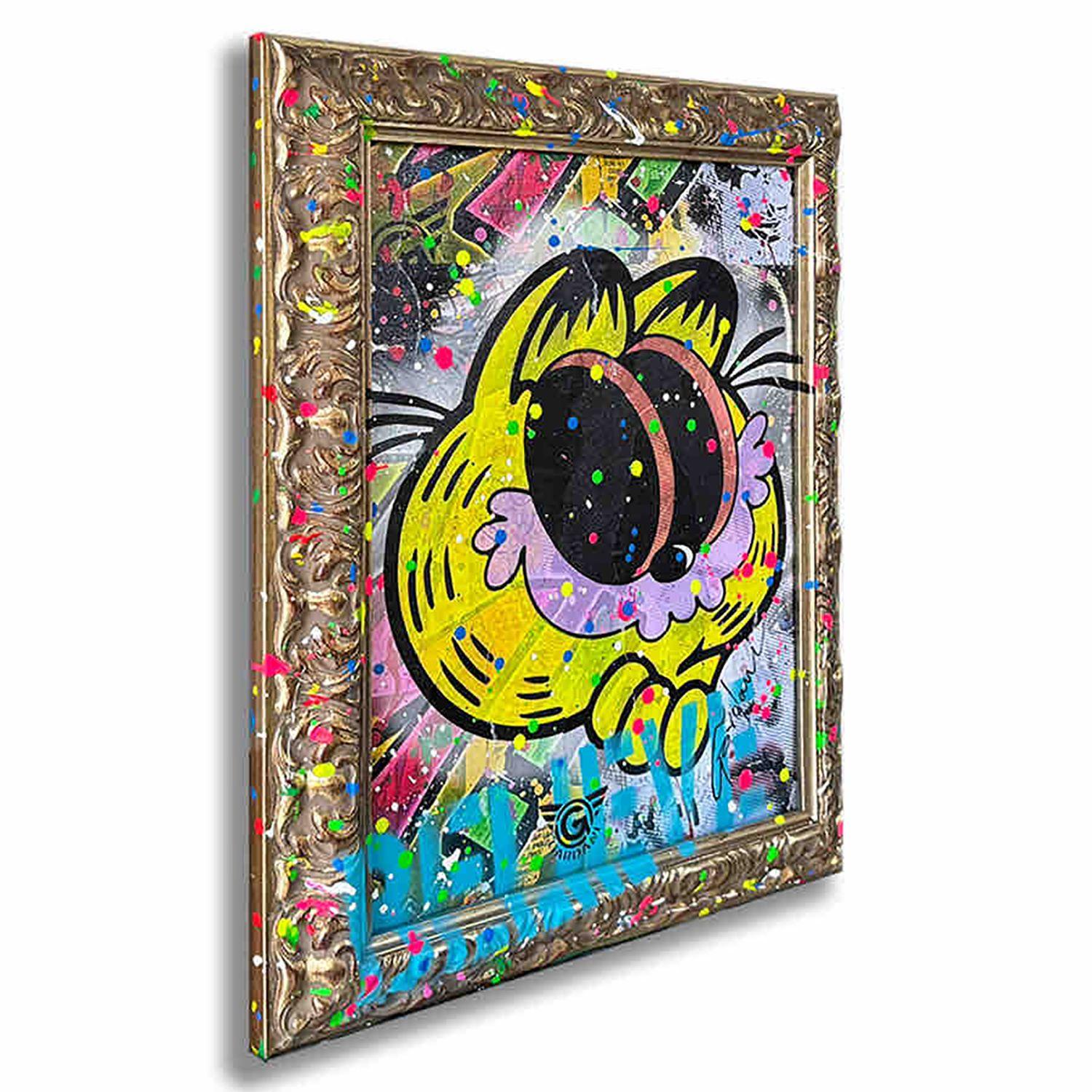 Garfield Opinion, Gemälde, Acryl auf Leinwand (Pop-Art), Painting, von Gardani Art