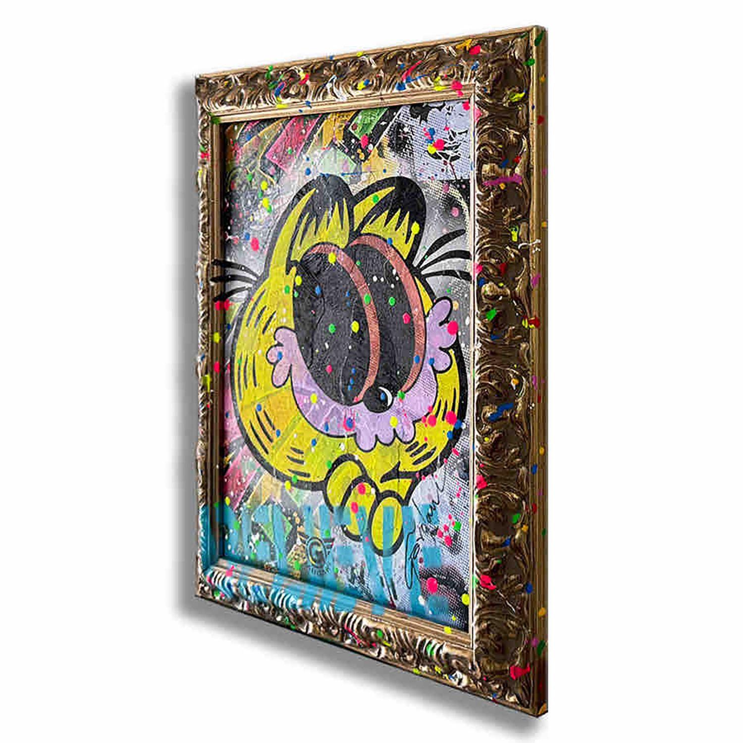 Einzigartiges Pop-Art-Originalgemälde auf Leinwand von Gardani, handsigniert vom Künstler auf der Vorder- und Rückseite, kommt mit offiziellem Gardani-Echtheitszertifikat mit einer einzigartigen Dollarschein-Sequenz als Registrierungsnummer für