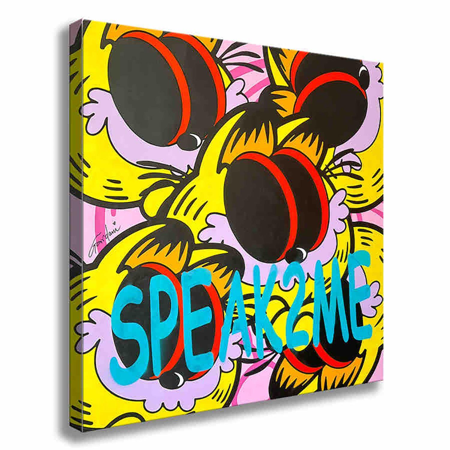 Garfield spricht zu mir, Gemälde, Acryl auf Leinwand (Pop-Art), Painting, von Gardani Art
