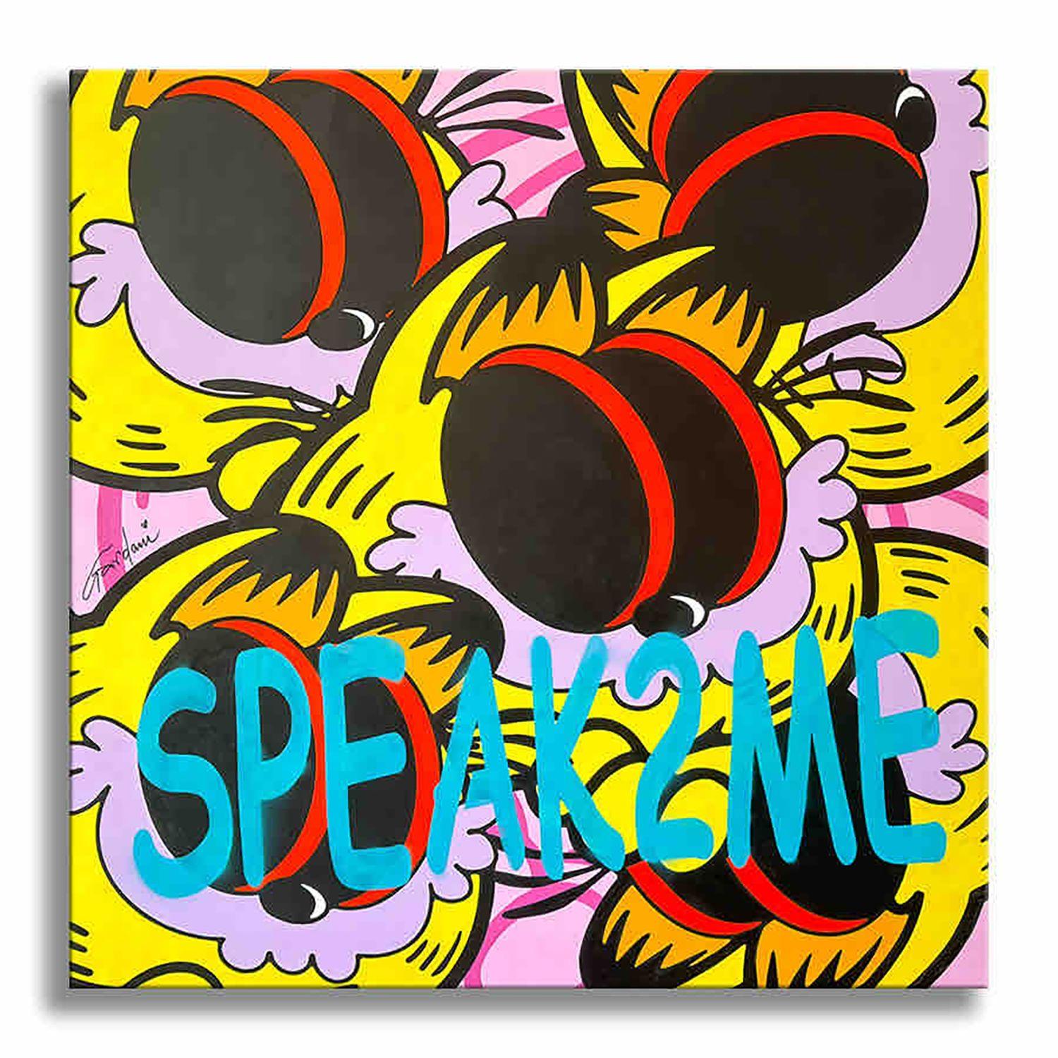 Garfield spricht zu mir, Gemälde, Acryl auf Leinwand im Angebot 2