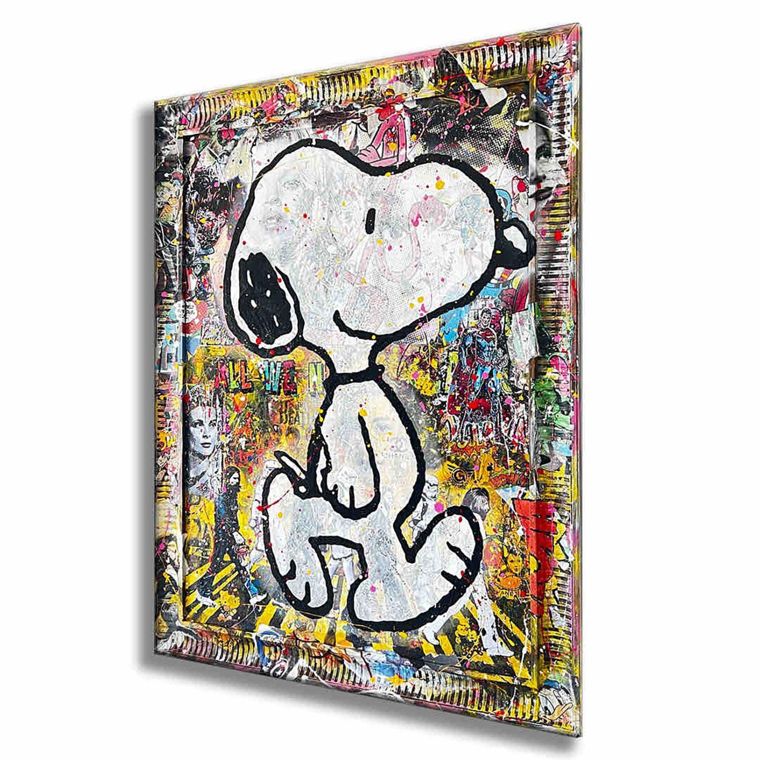 Pintura original Pop Art única en su género sobre lienzo de Gardani disponible para ti. Firmado a mano por el Artista por delante y por detrás, viene con Certificado de Autenticidad oficial Gardani con una secuencia única de billetes de dólar como