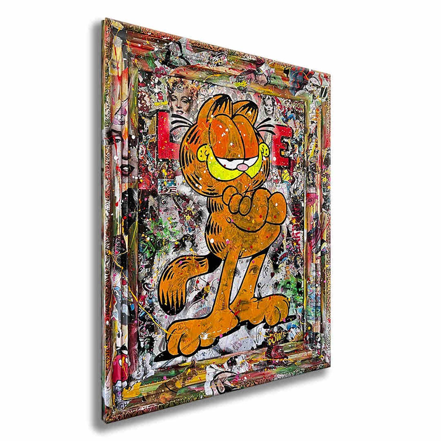 Garfield world â€“ Original Painting on Canvas, Painting, Acrylic on Canvas For Sale 1