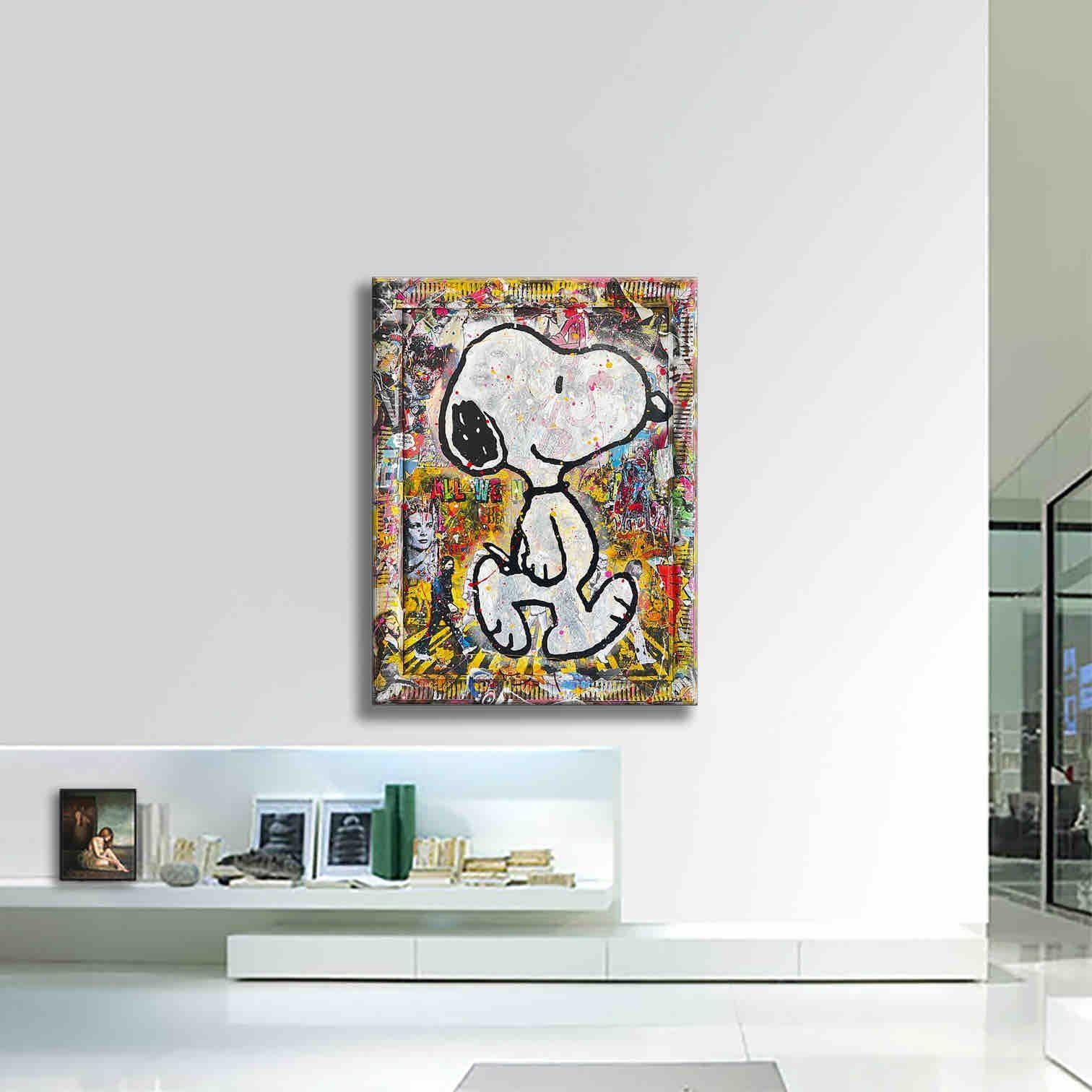 Garfield mundo - Pintura original sobre lienzo, Pintura, Acrilico sobre lienzo 1