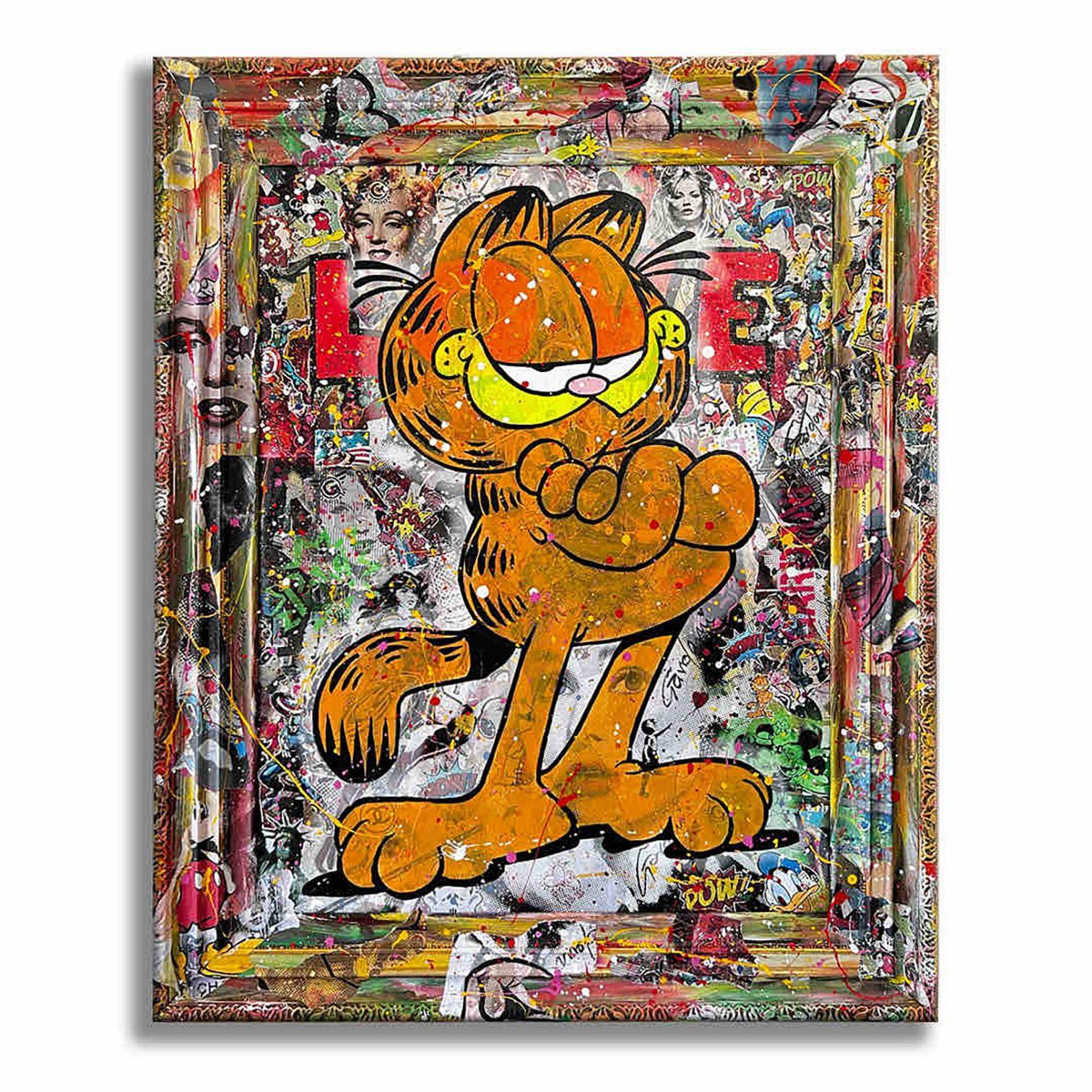 Garfield world â€“ Original Painting on Canvas, Painting, Acrylic on Canvas For Sale 3