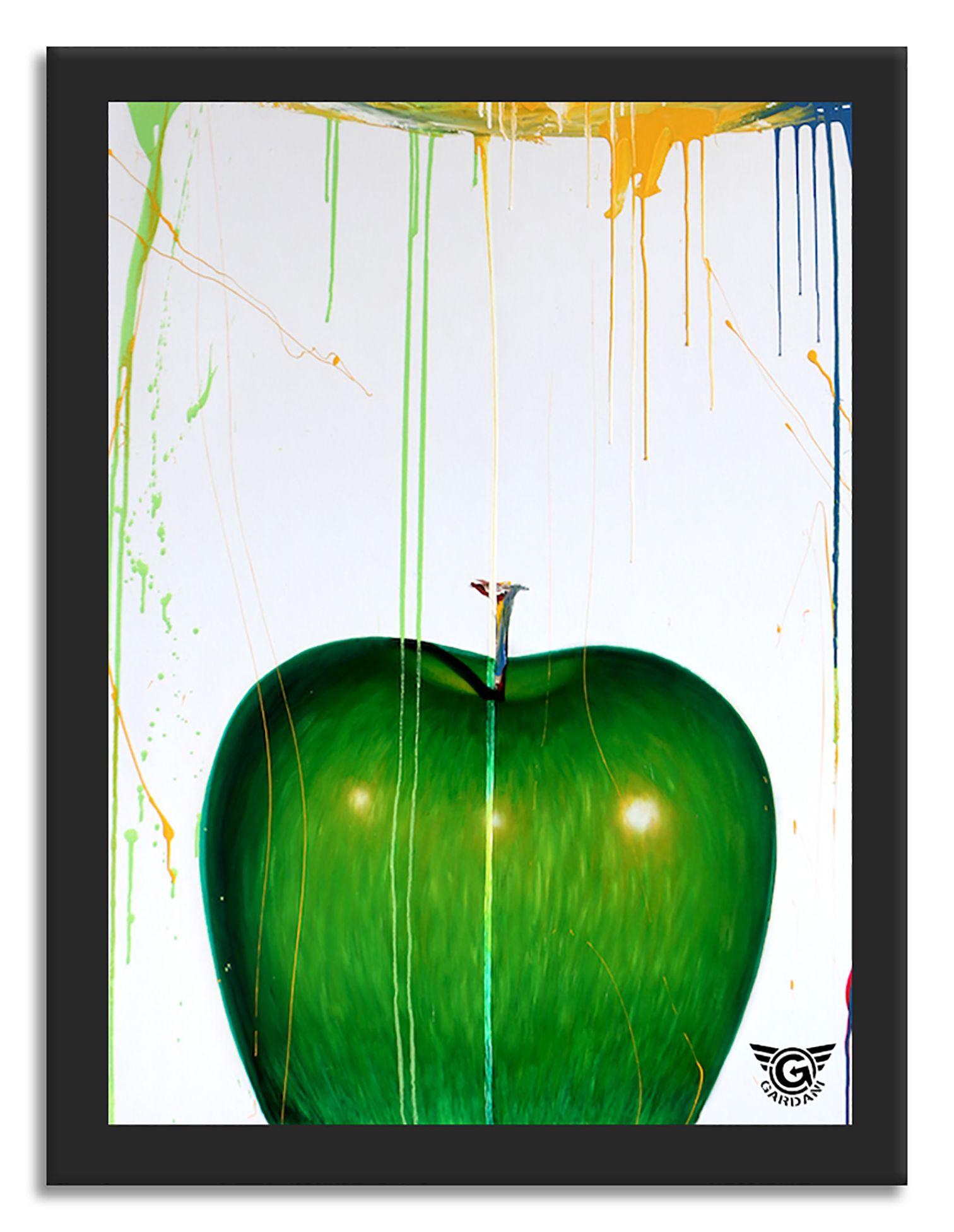 Grüner Apfel, Gemälde, Acryl auf Leinwand (Pop-Art), Painting, von Gardani Art