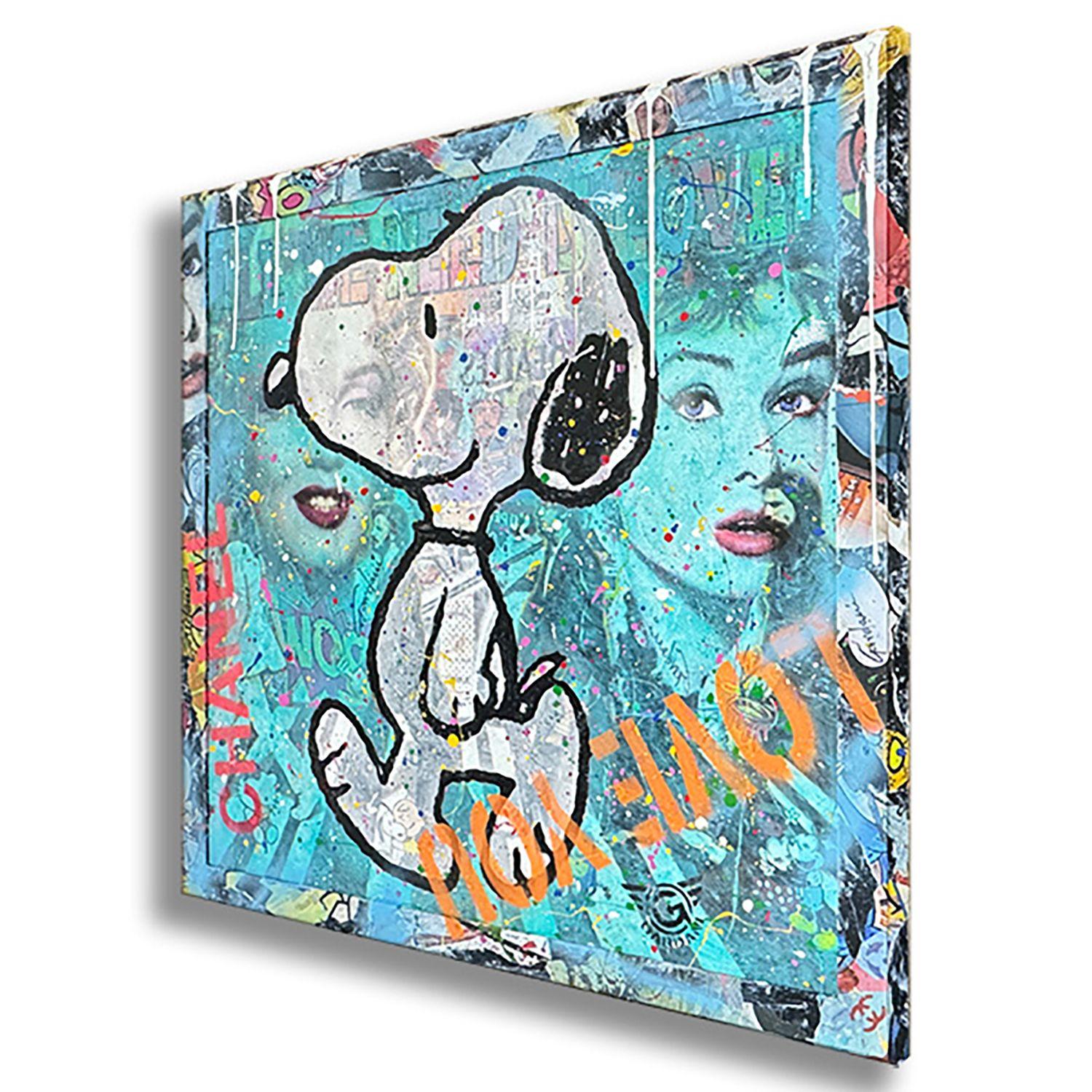 Happy day Snoopy, Gemälde, Acryl auf Leinwand (Pop-Art), Painting, von Gardani Art