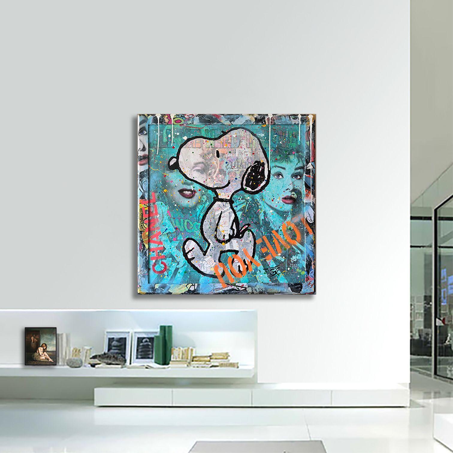 Happy day Snoopy, Gemälde, Acryl auf Leinwand im Angebot 1