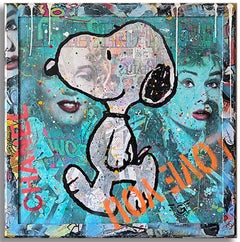 Feliz día Snoopy, Pintura, Acrílico sobre lienzo
