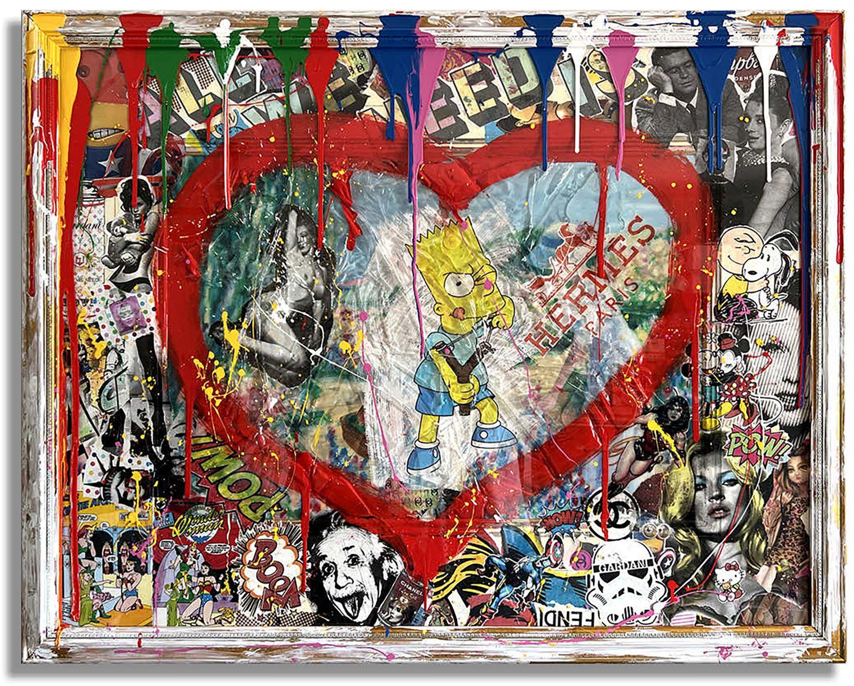 Heal's Broken Heart - Peinture originale sur carte, Peinture, Acrylique sur papier - Painting de Gardani Art