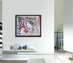 Hello-Kitty â€“ Hermes Chanel Louis Vuitton, Painting, Acrylic on Canvas