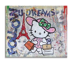 Hello-Kitty â€“ Hermes Chanel Louis Vuitton, Painting, Acrylic on Canvas