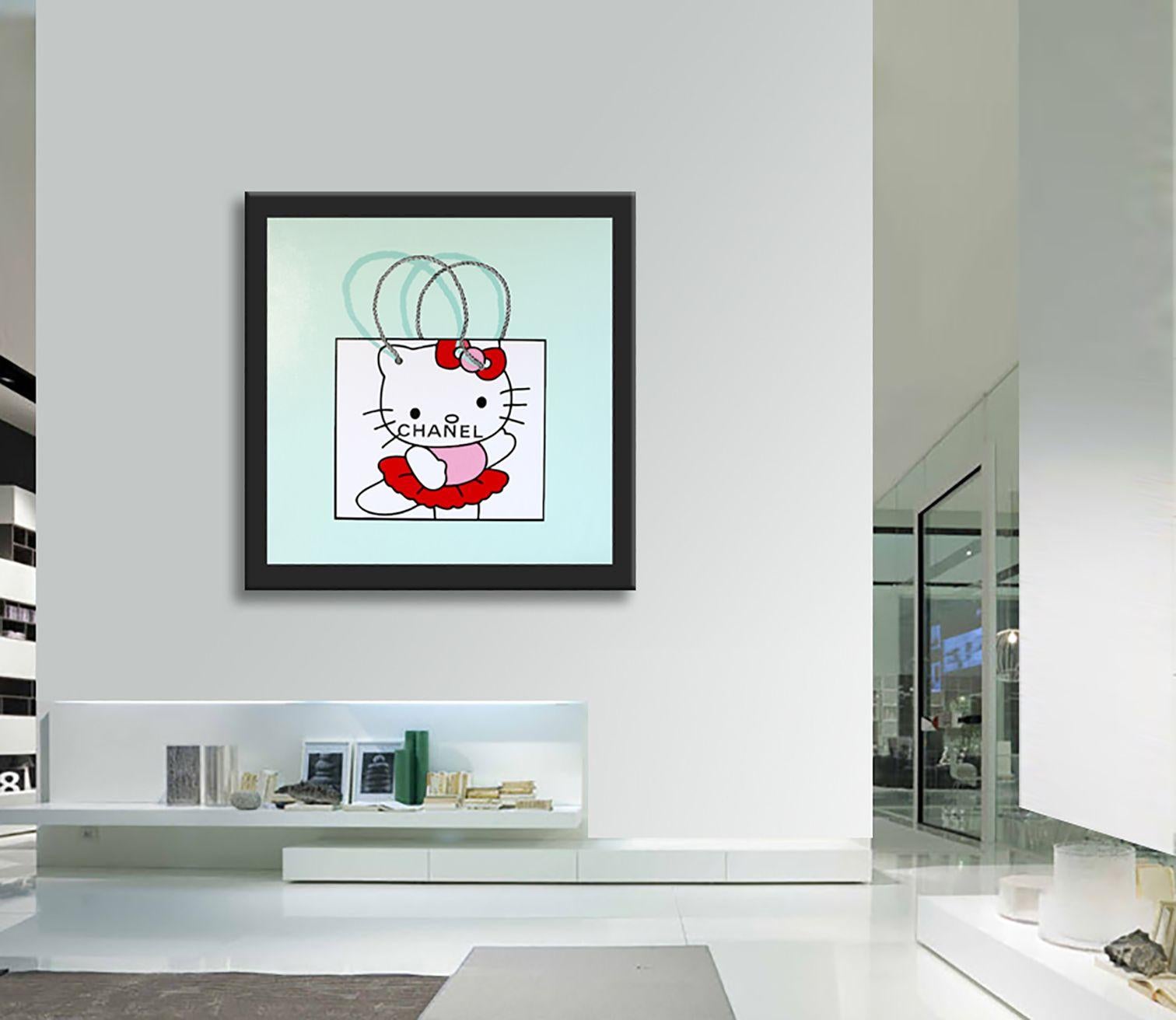 Hello kitty â€“ Original Painting on canvas, Painting, Oil on Canvas For Sale 1