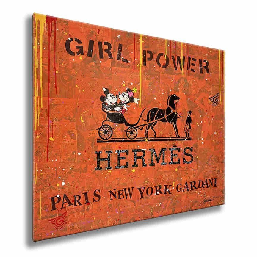 Hermes Girl Power â€“ Original Painting on Canvas, Painting, Acrylic on Canvas For Sale 1