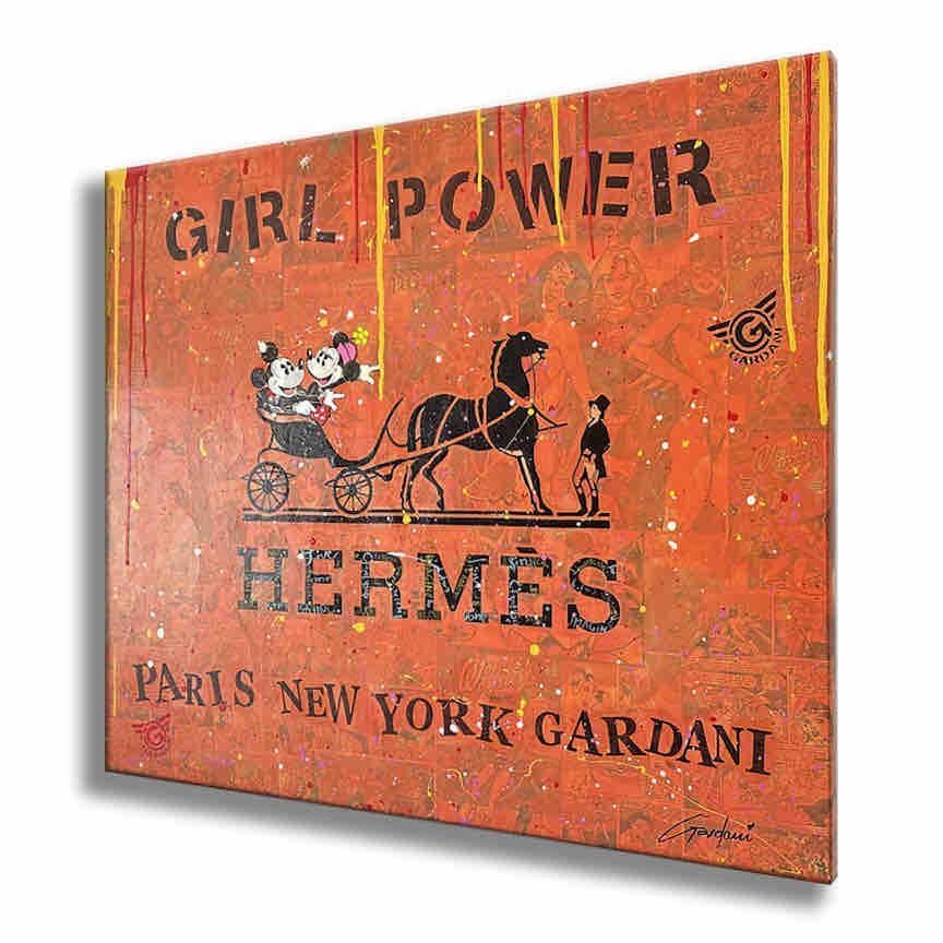 Hermes Girl Power â€“ Original Painting on Canvas, Painting, Acrylic on Canvas For Sale 2