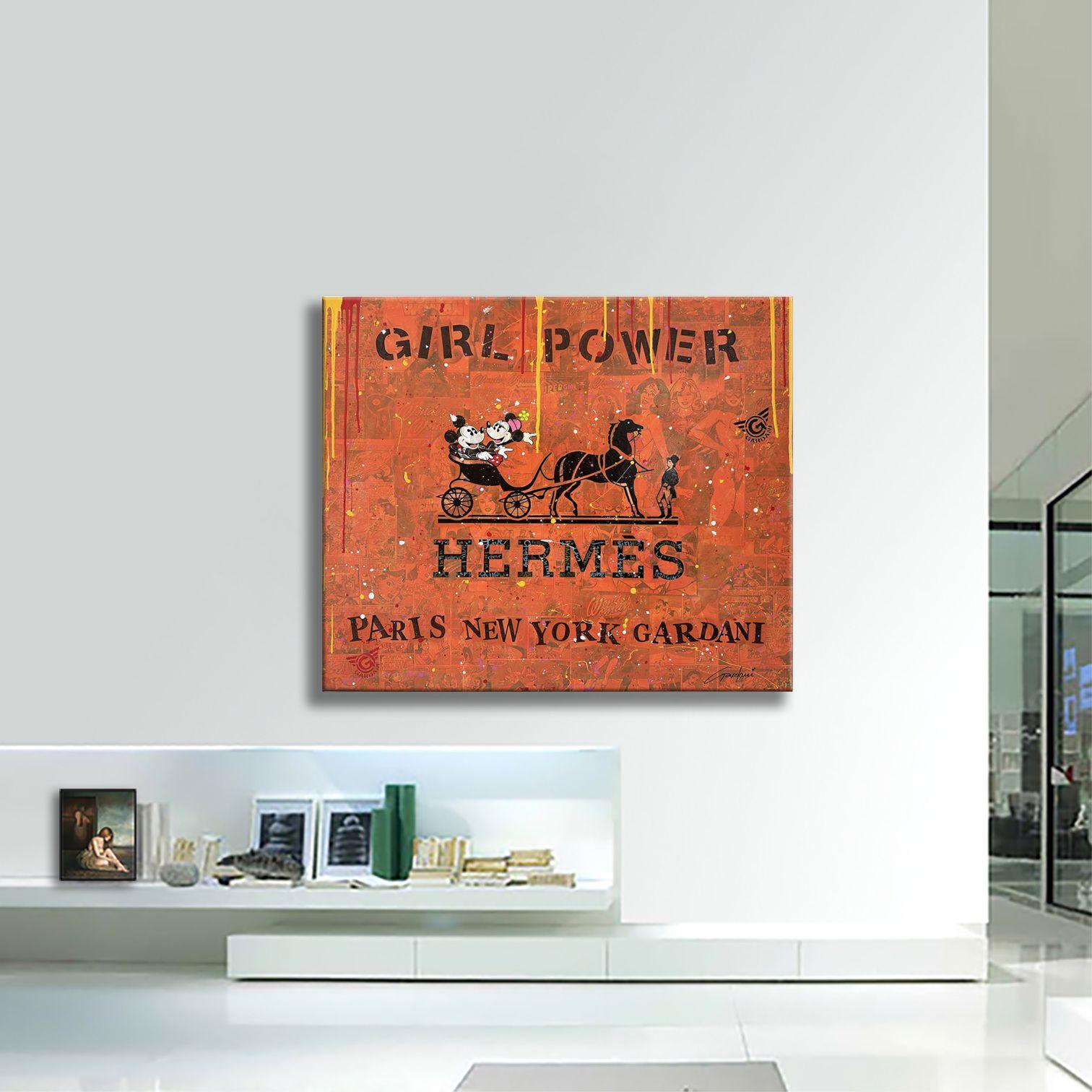 Hermes Girl Power â€“ Original Painting on Canvas, Painting, Acrylic on Canvas For Sale 3