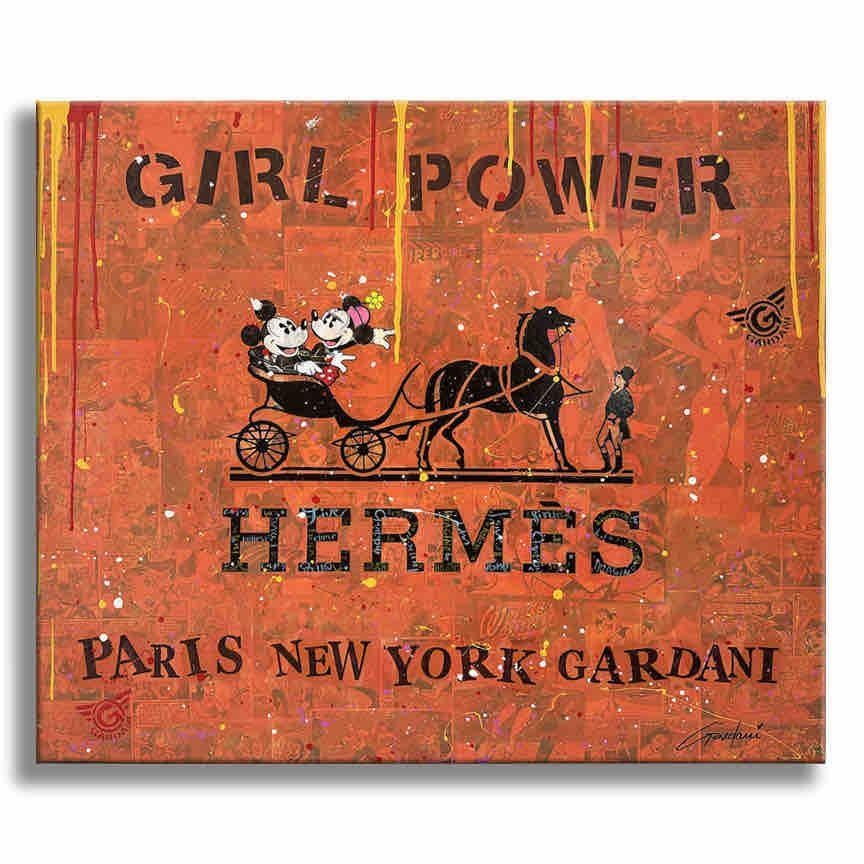 Hermes Girl Power â€“ Original Painting on Canvas, Painting, Acrylic on Canvas For Sale 4
