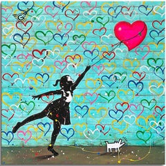 Sostén mi corazón - Pintura original sobre lienzo, Pintura, Acrílico sobre lienzo