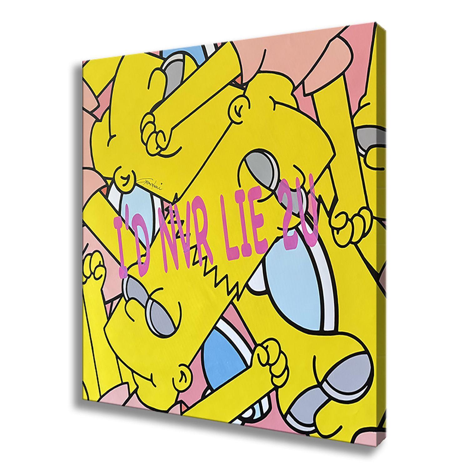 Einzigartiges Pop-Art-Originalgemälde auf Leinwand von Gardani für Sie verfügbar. Handsigniert vom Künstler auf der Vorder- und Rückseite, mit offiziellem Gardani-Echtheitszertifikat mit einer einzigartigen Dollarschein-Sequenz als