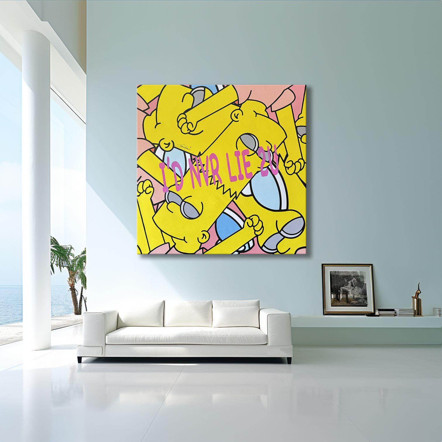 I'd never lieh dir Bart, Gemälde, Acryl auf Leinwand im Angebot 2
