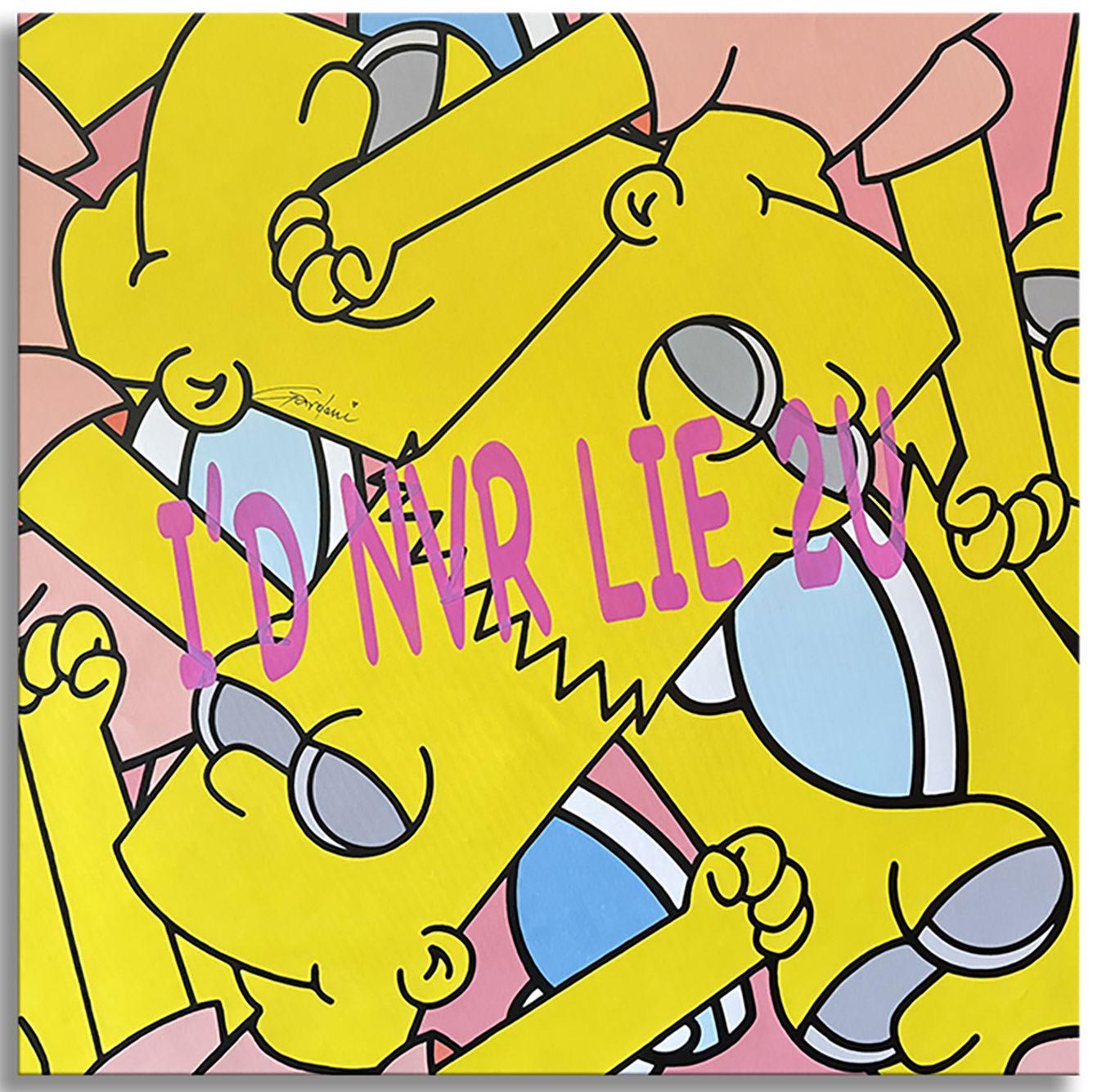 I'd never lieh dir Bart, Gemälde, Acryl auf Leinwand – Painting von Gardani Art