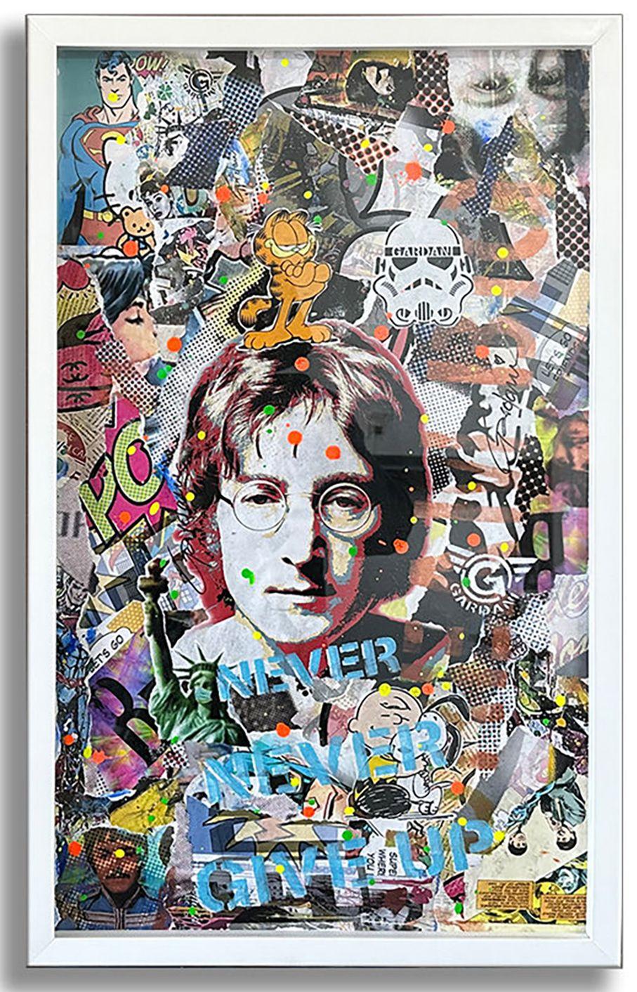 John Lennon Ocean â€“ Original Painting on Paper, Painting, Acrylic on Paper