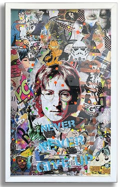 John Lennon Ocean â€“ Original Painting on Paper, Painting, Acrylic on Paper