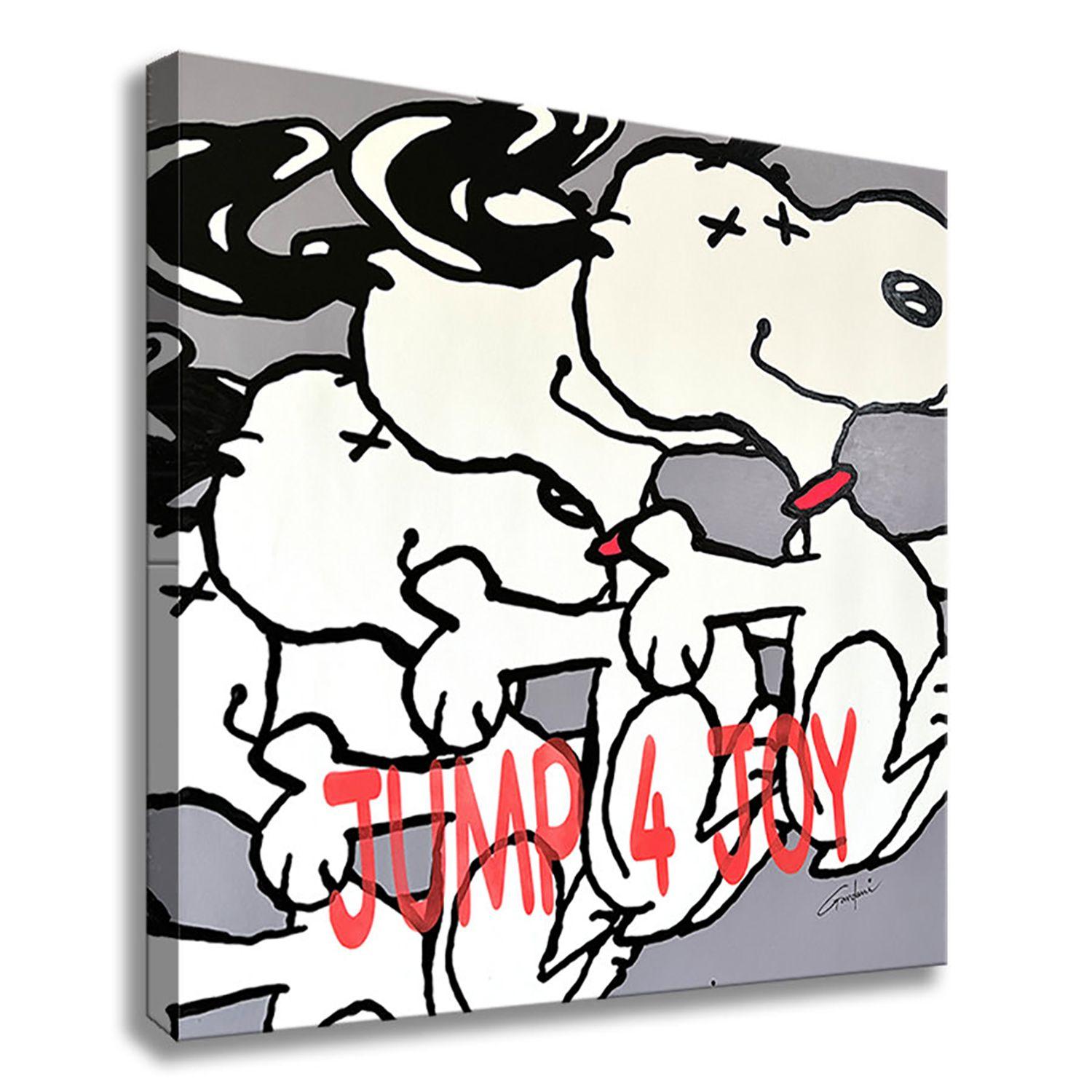 Jump for Joy Snoopy, Painting, Acrylic on Canvas For Sale 2