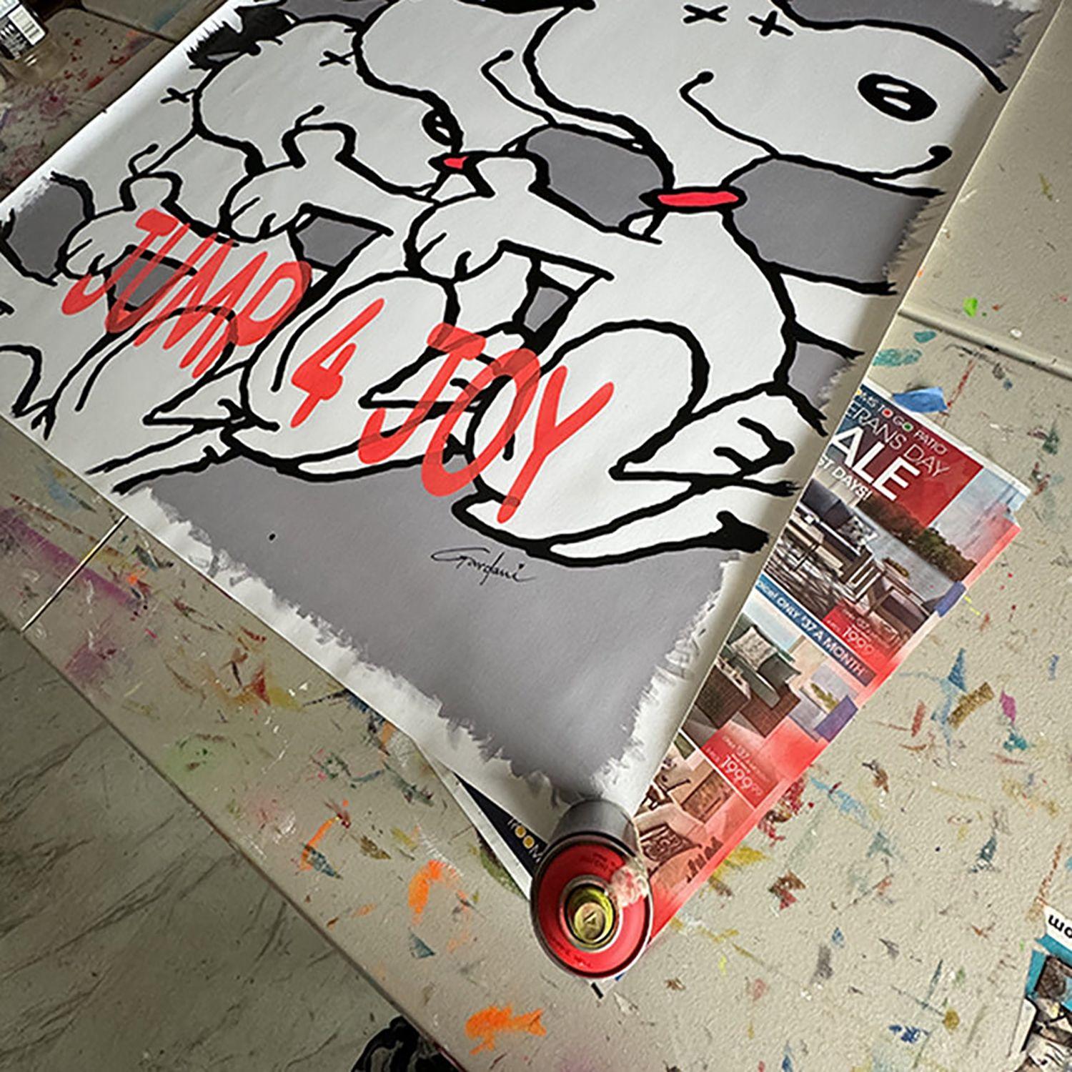 Jump for Joy Snoopy, Painting, Acrylic on Canvas For Sale 3