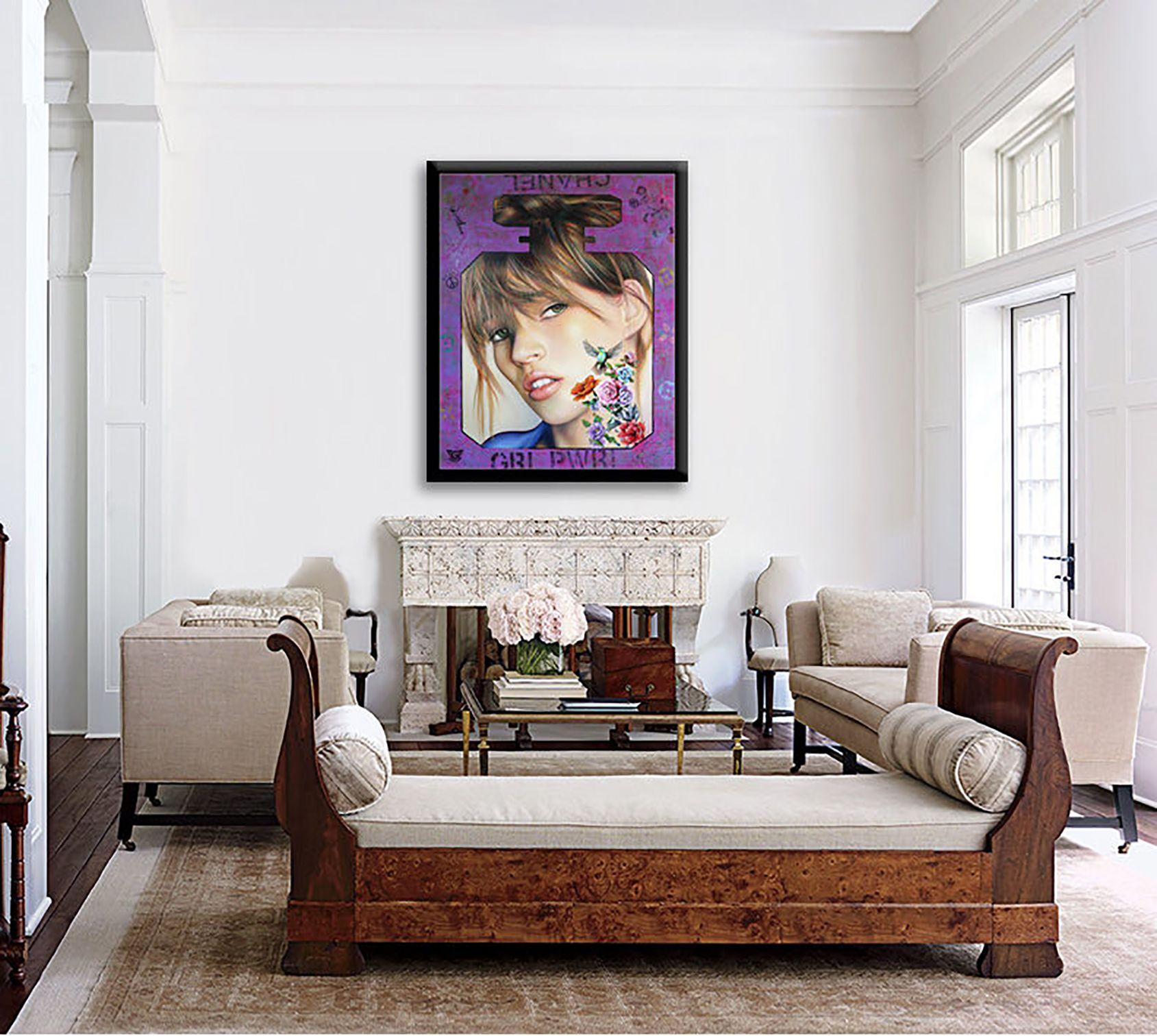 Einzigartiges Pop-Art-Originalgemälde auf Leinwand von Gardani für Sie verfügbar. Handsigniert vom Künstler auf der Vorder- und Rückseite, mit offiziellem Gardani-Echtheitszertifikat mit einer einzigartigen Dollarschein-Sequenz als