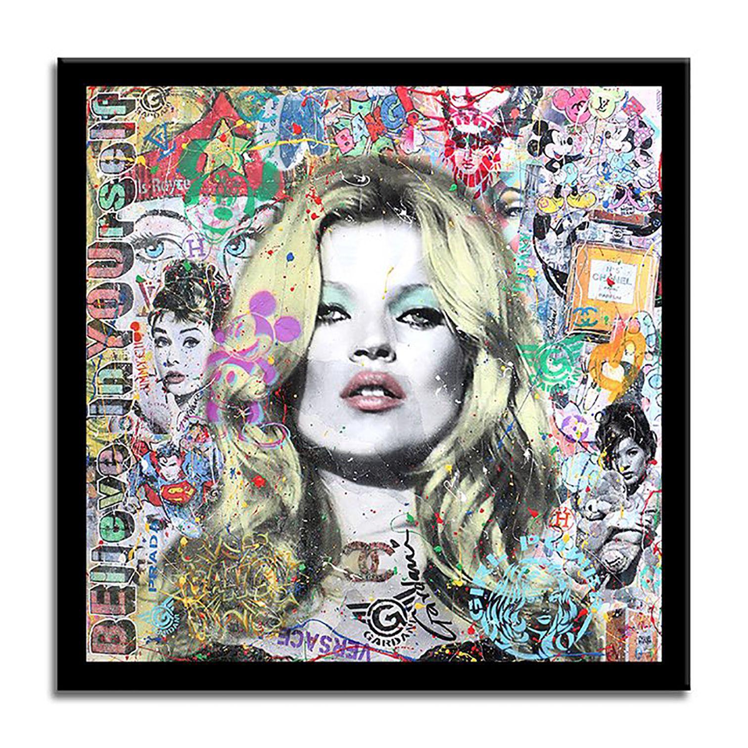 Kate Moss Glaube an sich selbst, Malerei, Acryl auf Leinwand (Pop-Art), Painting, von Gardani Art