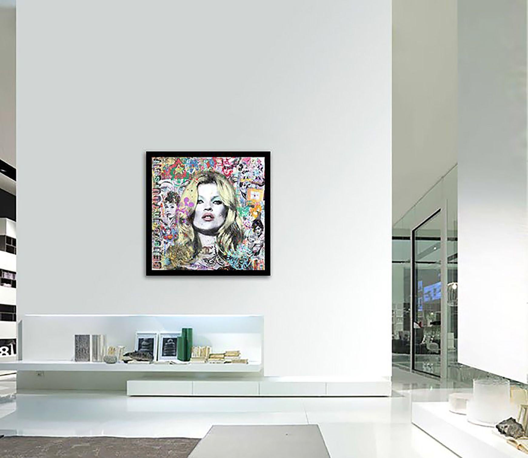 Kate Moss Believe in yourself, Painting, Acrylic on Canvas For Sale 2
