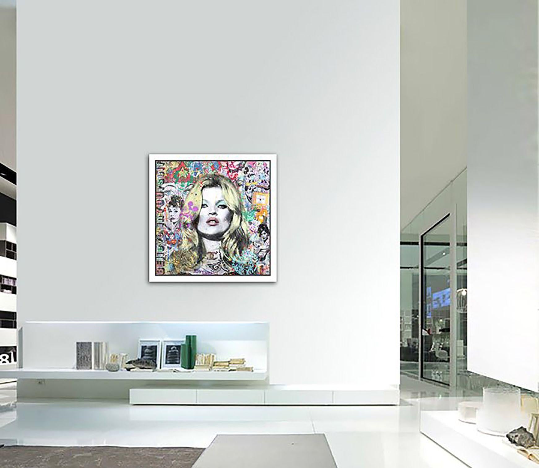 Kate Moss croit en vous-même, peinture sur toile en vente 2