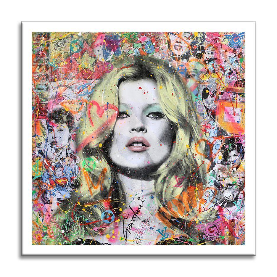 Kate Moss My Muse, Gemälde, Acryl auf Leinwand im Angebot 1