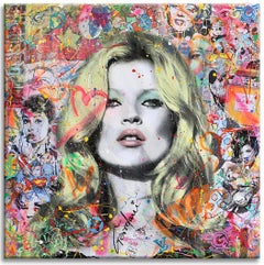 Kate Moss My Muse, Painting, Acrylic on Canvas
