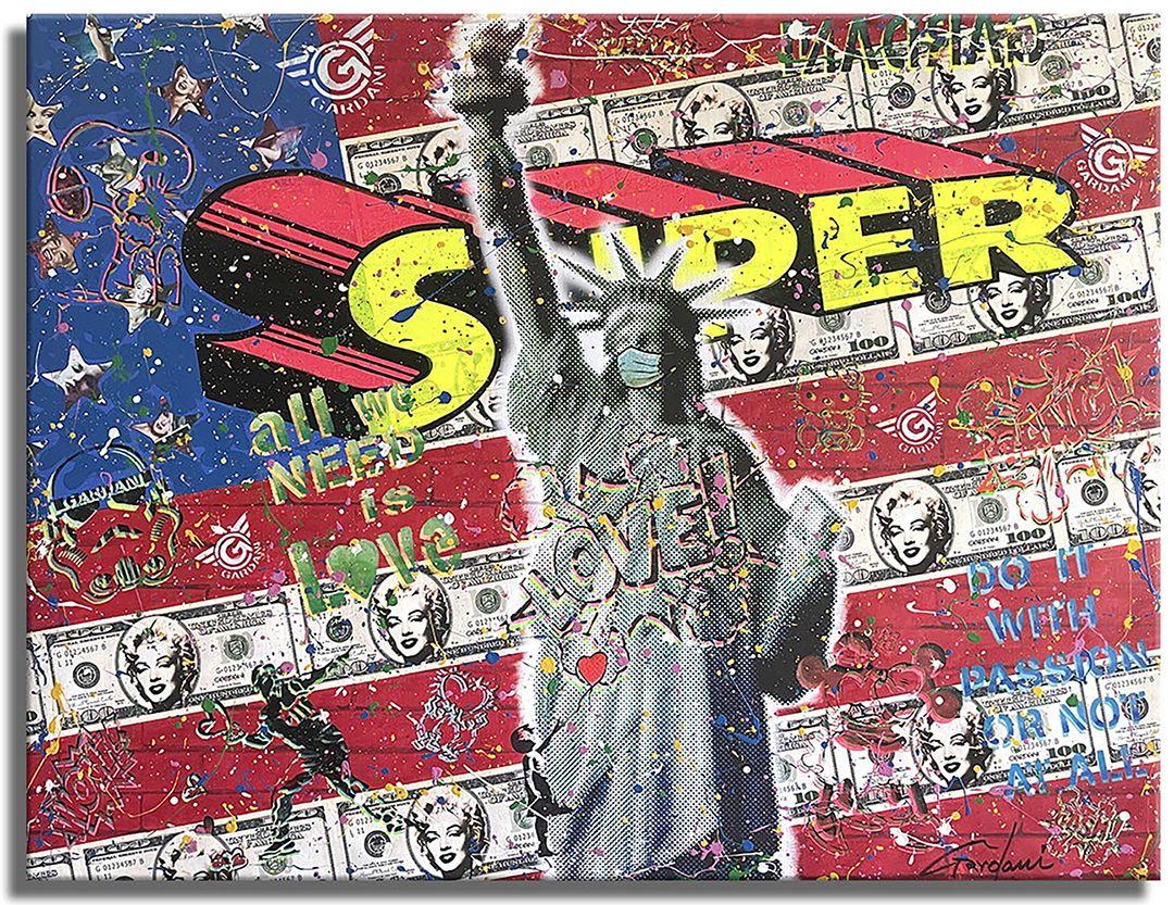 Lady Liberty, Gemälde, Acryl auf Leinwand