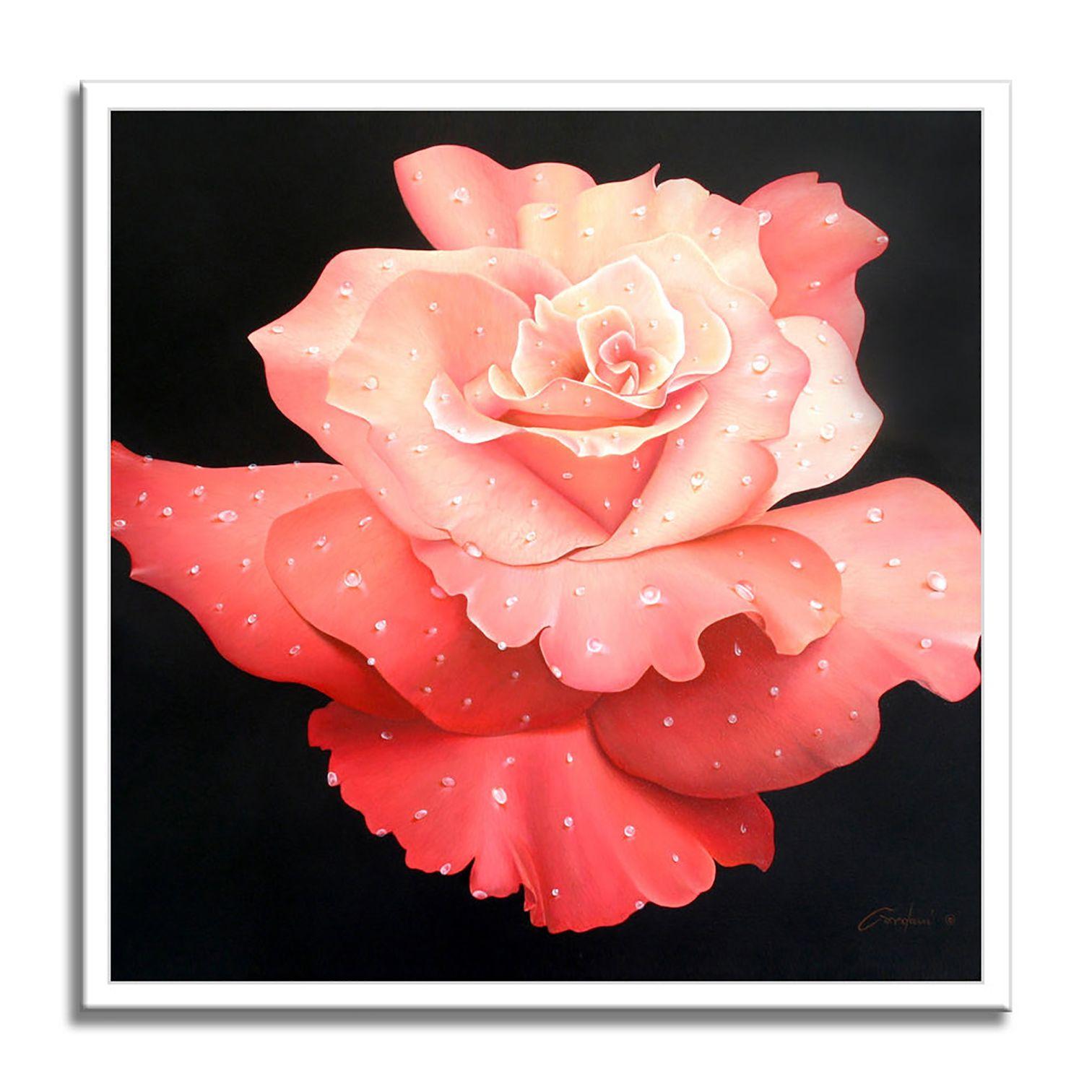 Le Rose, Painting, Oil on Canvas For Sale 2