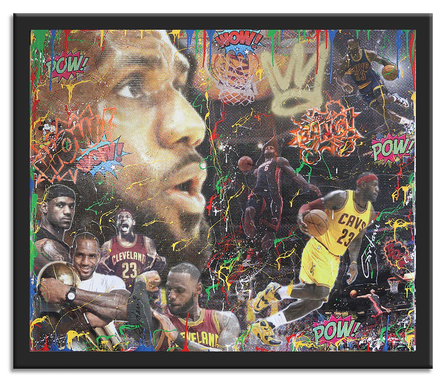 Lebron James The King â€“ The Greatest, Painting, Acrylic on Canvas For Sale 2