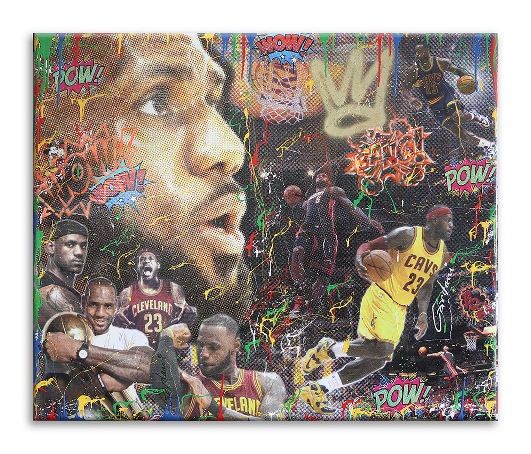 Lebron James The King â€“ The Greatest, Painting, Acrylic on Canvas For Sale 3