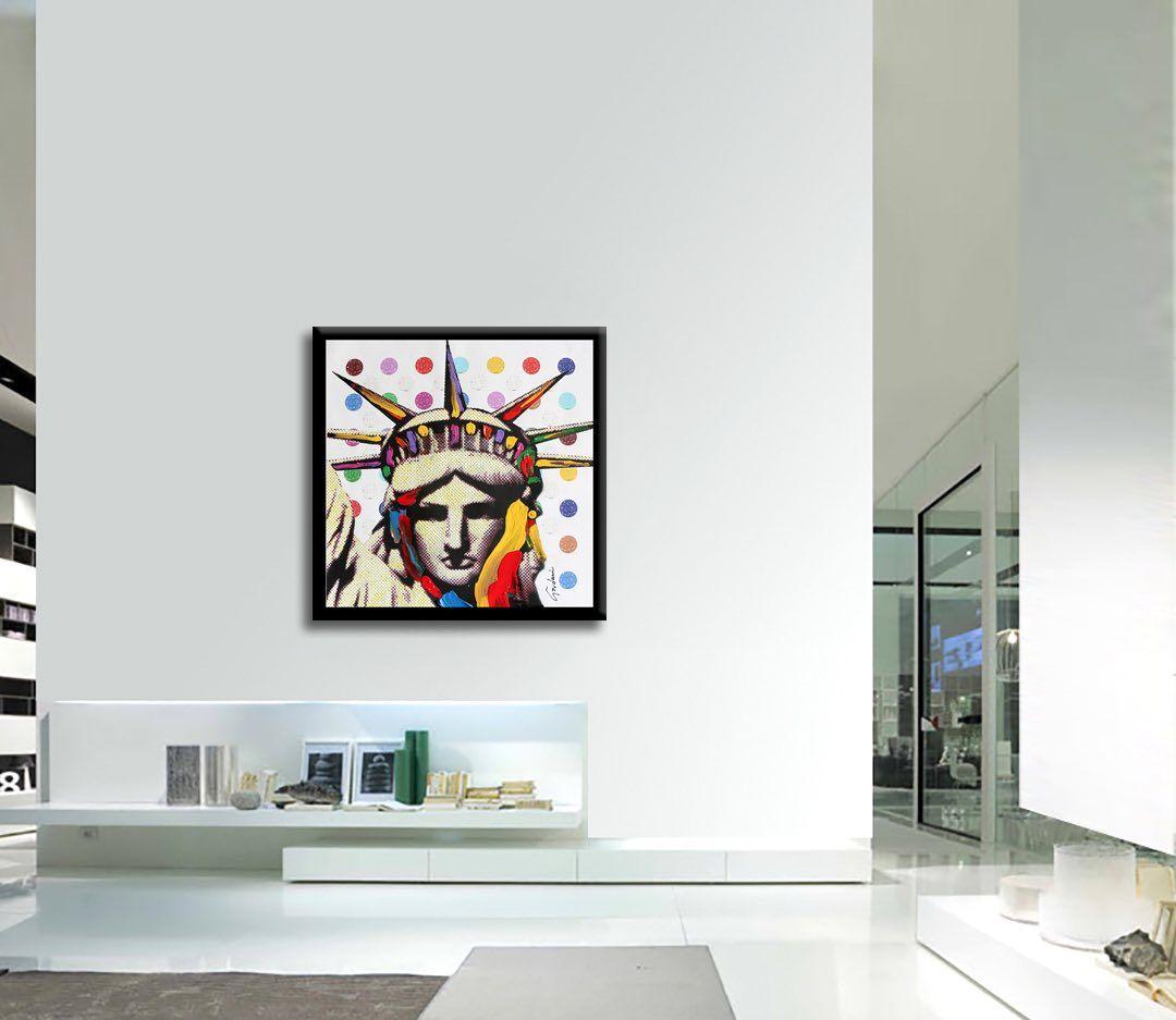 Einzigartiges Pop-Art-Originalgemälde auf Leinwand von Gardani für Sie verfügbar. Handsigniert vom Künstler auf der Vorder- und Rückseite, mit offiziellem Gardani-Echtheitszertifikat mit einer einzigartigen Dollarschein-Sequenz als