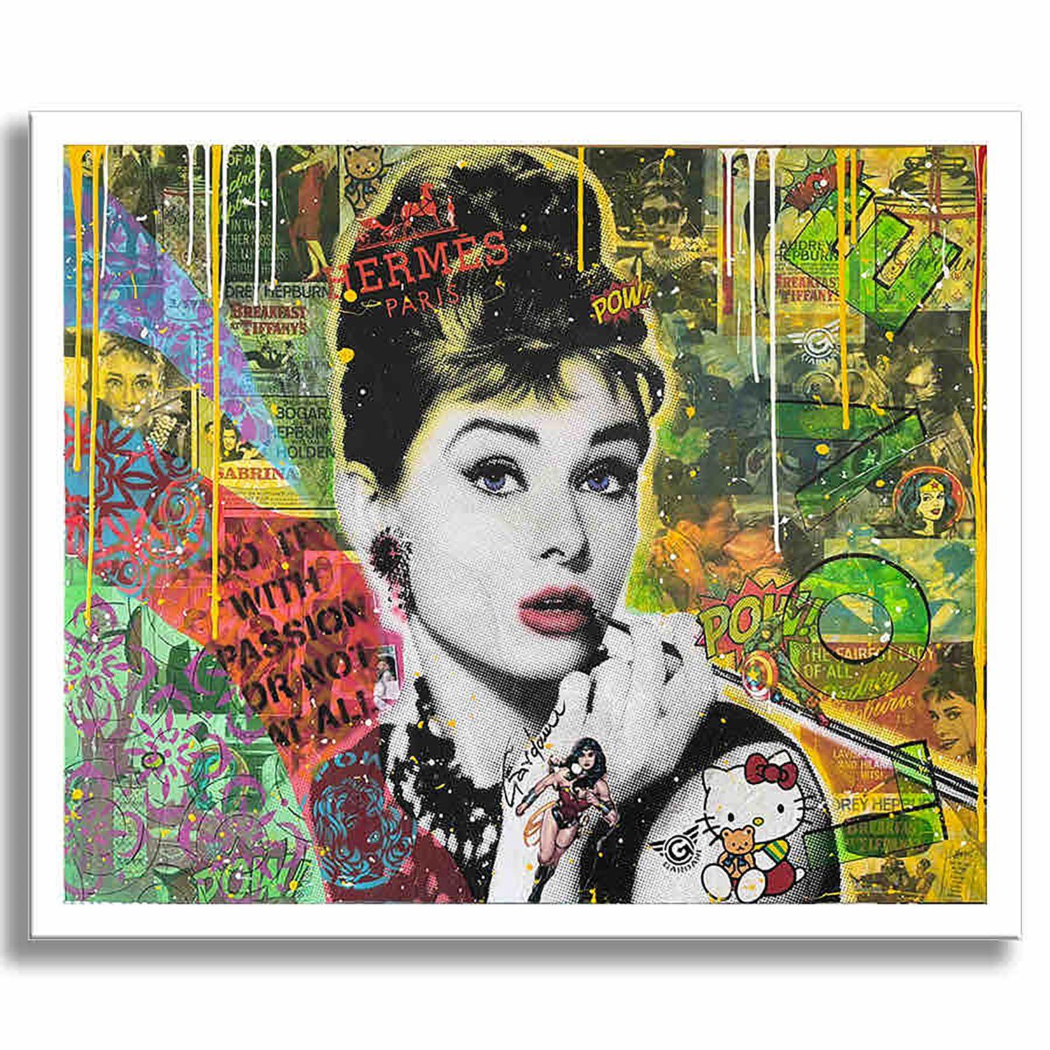 Love Audrey, Gemälde, Acryl auf Leinwand (Pop-Art), Painting, von Gardani Art