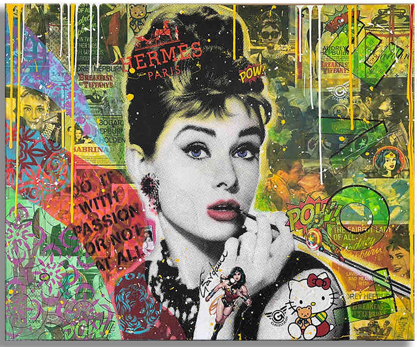 Love Audrey, Gemälde, Acryl auf Leinwand im Angebot 2