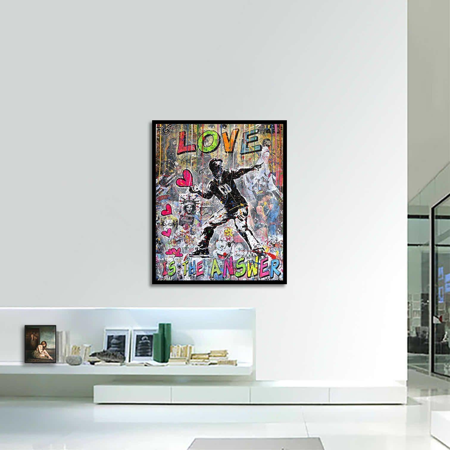 Pittura originale Pop Art su tela di Gardani, unica nel suo genere, disponibile per te. Firmato a mano dall'artista davanti e dietro, viene fornito con il Certificato di Autenticità ufficiale Gardani con una sequenza unica di banconote da un dollaro