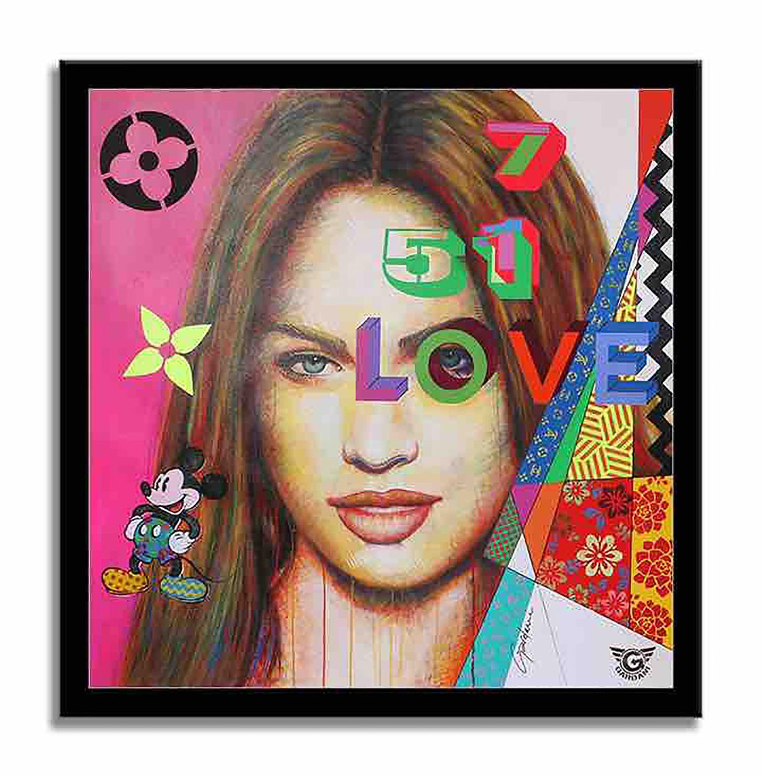 Love Megan Fox â€“ Original Painting on canvas, Painting, Oil on Canvas For Sale 1