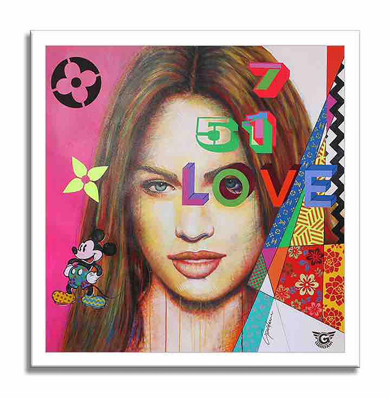 Love Megan Fox â€“ Original Painting on canvas, Painting, Oil on Canvas For Sale 3