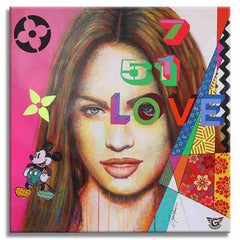 Love Megan Fox â€“ Original Painting on canvas, Painting, Oil on Canvas