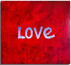 Love Planet - Original Painting on Canvas, Painting, Acrylic on Canvas