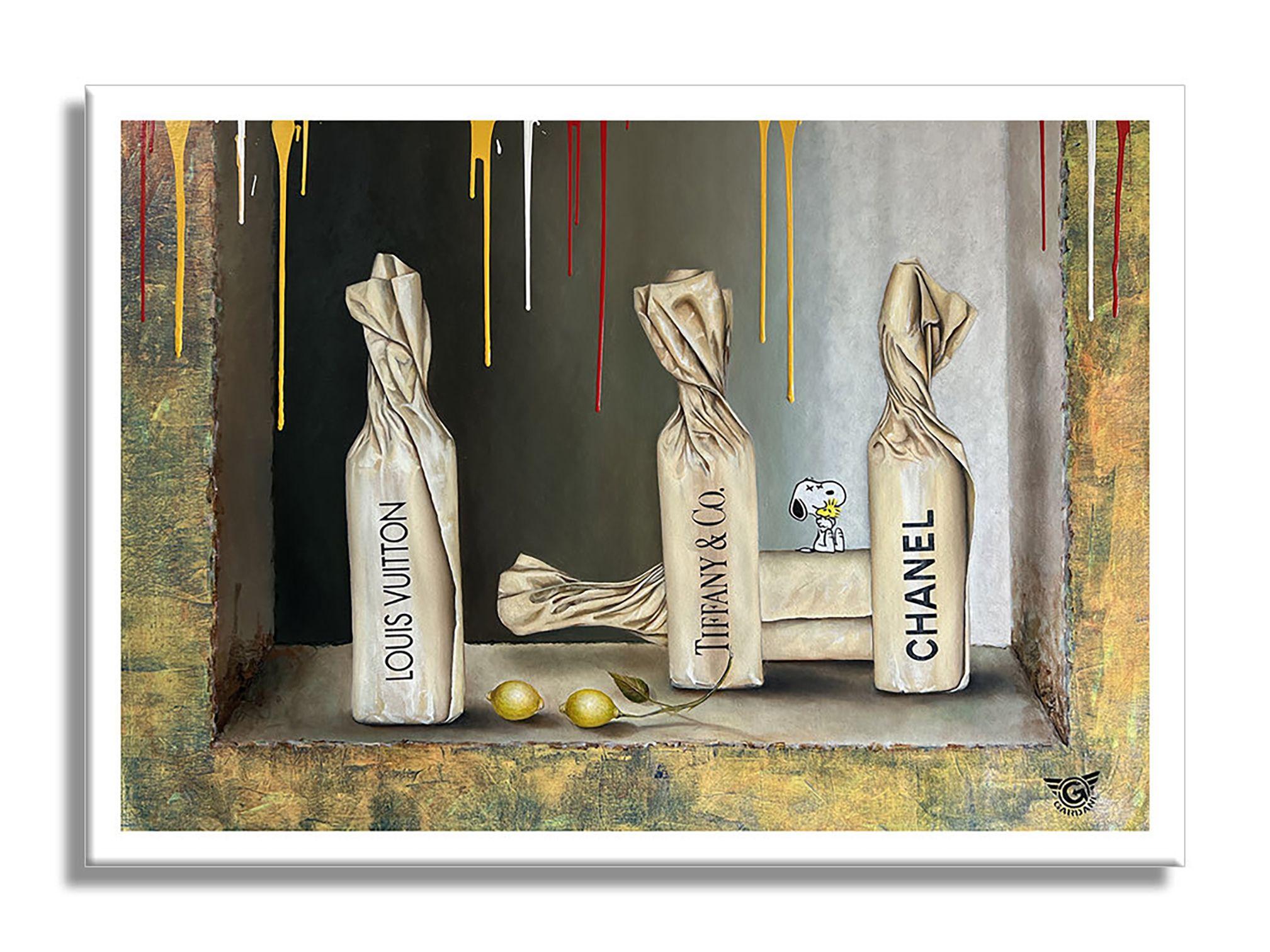 Luxury Bottles â€“ Original Painting on canvas, Painting, Oil on Canvas For Sale 2