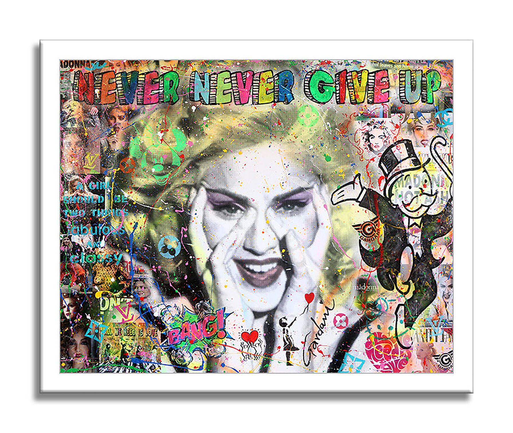 Madonna - Never Give Up, Painting, Acrylic on Canvas For Sale 3